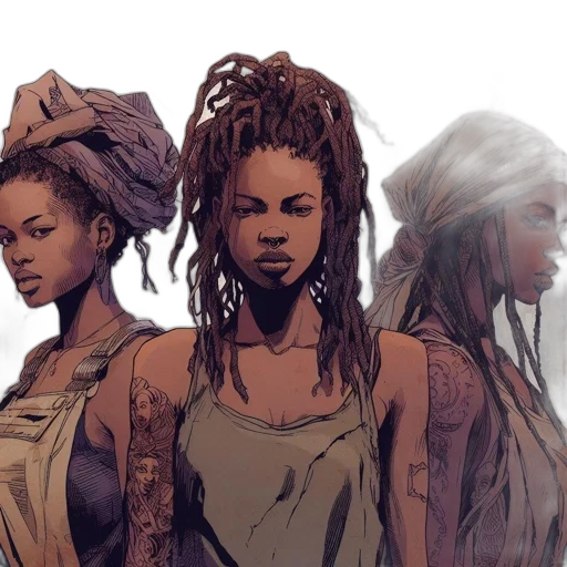 comic book art, concept art, fantasy art, earth tones transparent PNG cut-out