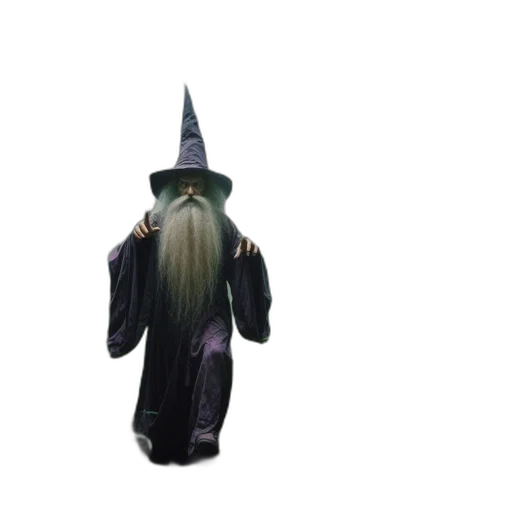 staff, hat, creature, dress transparent PNG cut-out