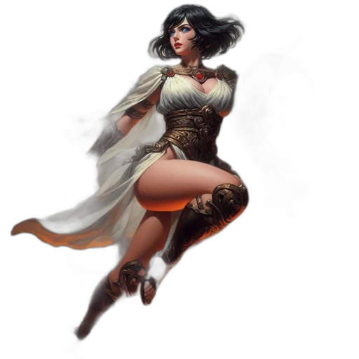 dress, fantasy art, concept art, comic book art transparent PNG cut-out