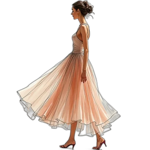 dress, concept art, photorealistic, watercolor transparent PNG cut-out