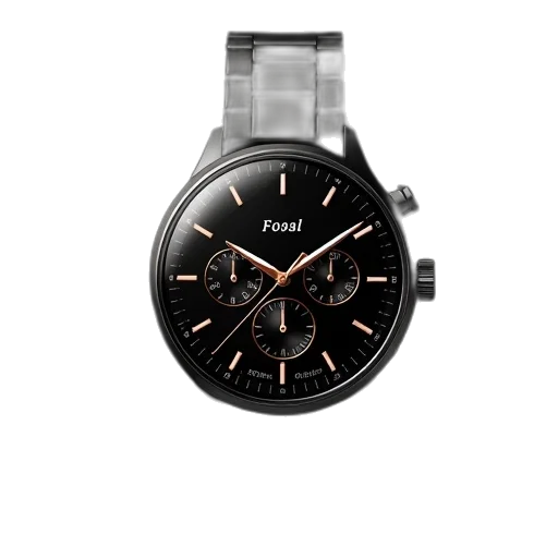 fossil, smartwatch, black, watch transparent PNG cut-out