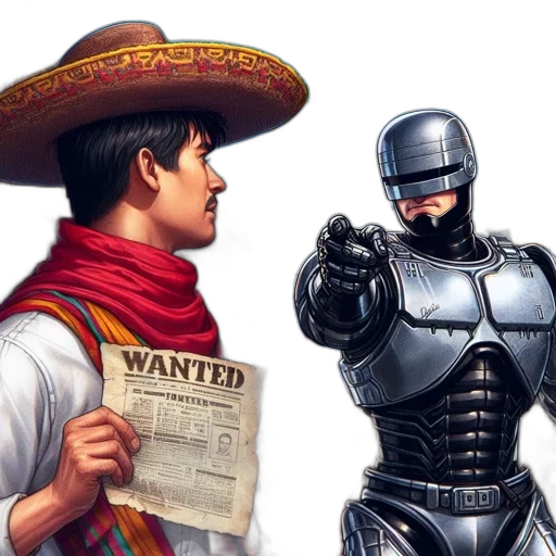 robot, comic book art, concept art, photorealistic transparent PNG cut-out