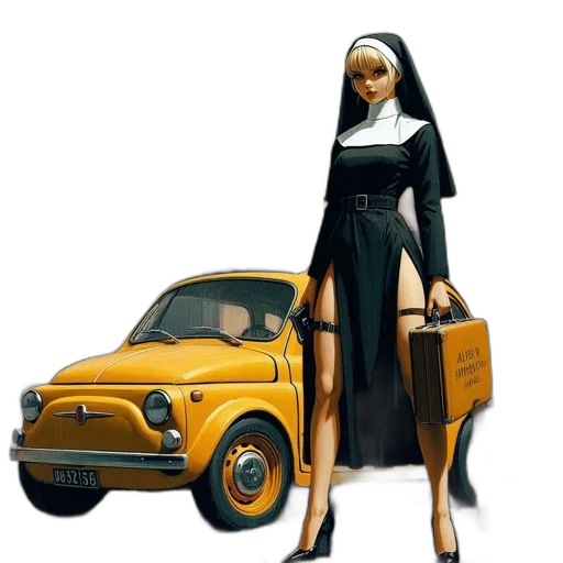 car, concept art, comic book art, photorealistic transparent PNG cut-out