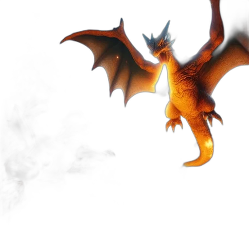 dragon, creature, staff, animal transparent PNG cut-out