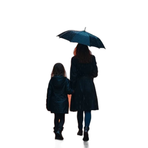 umbrella, jacket, dress, photorealistic transparent PNG cut-out