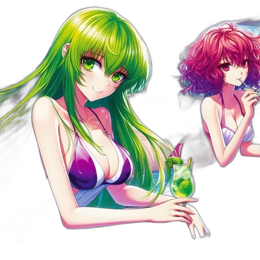 anime, concept art, pixel art, vaporwave transparent PNG cut-out
