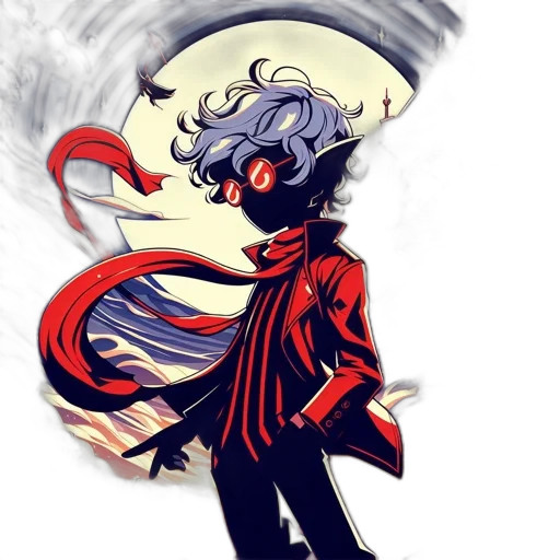 jacket, staff, mask, hair transparent PNG cut-out