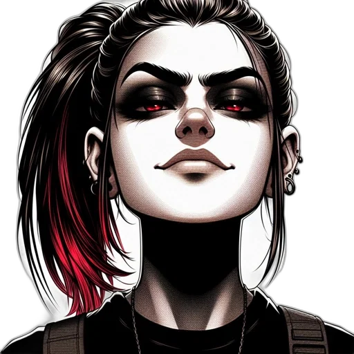 face, comic book art, cyberpunk, concept art transparent PNG cut-out