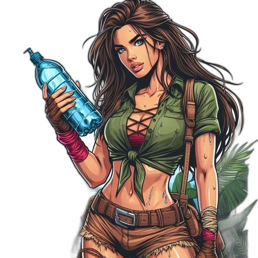 bottle, weapon, comic book art, concept art transparent PNG cut-out