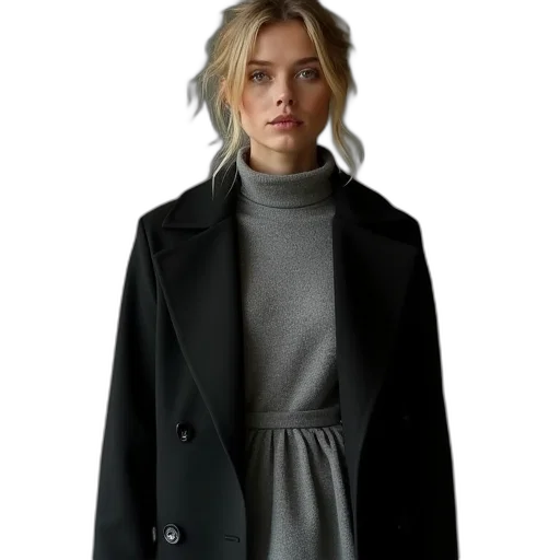 jacket, dress, staff, photorealistic transparent PNG cut-out