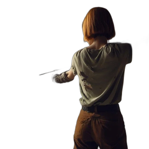 weapon, staff, sword, hair transparent PNG cut-out