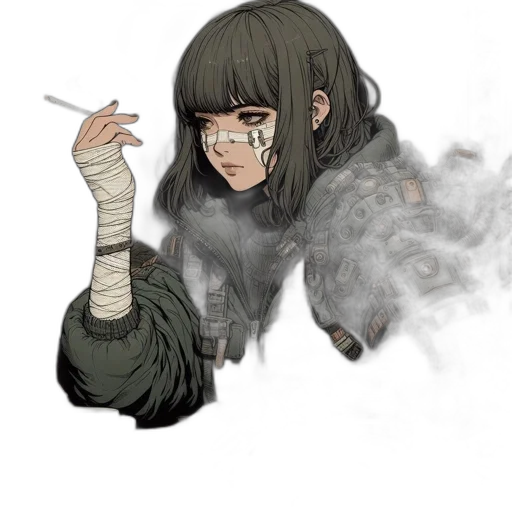 weapon, mask, hair, dragon transparent PNG cut-out