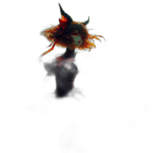 dragon, hair, mask, crown transparent PNG cut-out