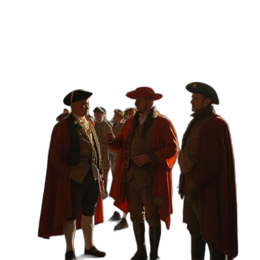 staff, hat, jacket, crown transparent PNG cut-out