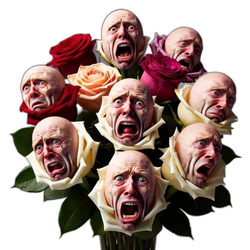 flower, face, mask, photorealistic transparent PNG cut-out