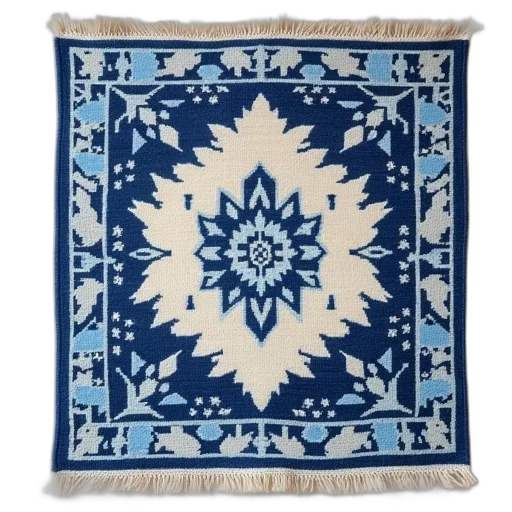 blue, small, white, rug transparent PNG cut-out