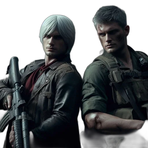 concept art, 3d render, two, armed transparent PNG cut-out