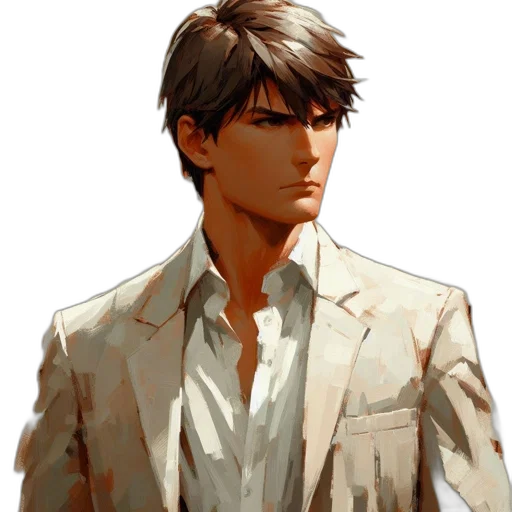 jacket, face, pixel art, concept art transparent PNG cut-out