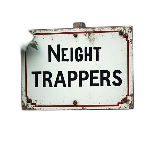 white, sign, words, trappers transparent PNG cut-out