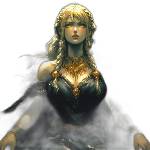 dress, crown, sword, face transparent PNG cut-out