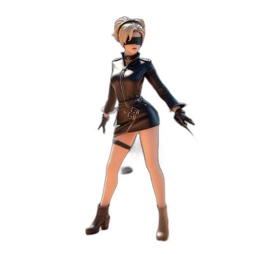 jacket, dress, staff, 3d render transparent PNG cut-out