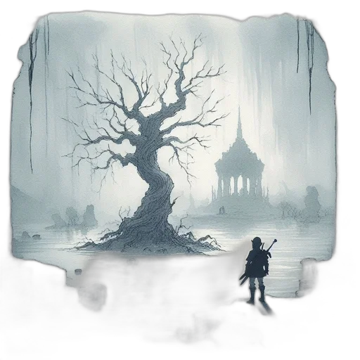 tree, concept art, fantasy art, watercolor transparent PNG cut-out