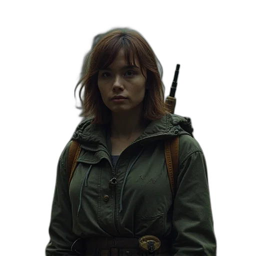 jacket, staff, weapon, concept art transparent PNG cut-out