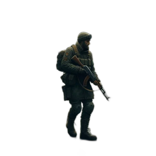 jacket, weapon, staff, creature transparent PNG cut-out