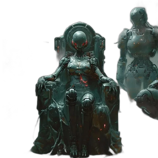 robot, creature, concept art, 3d render transparent PNG cut-out