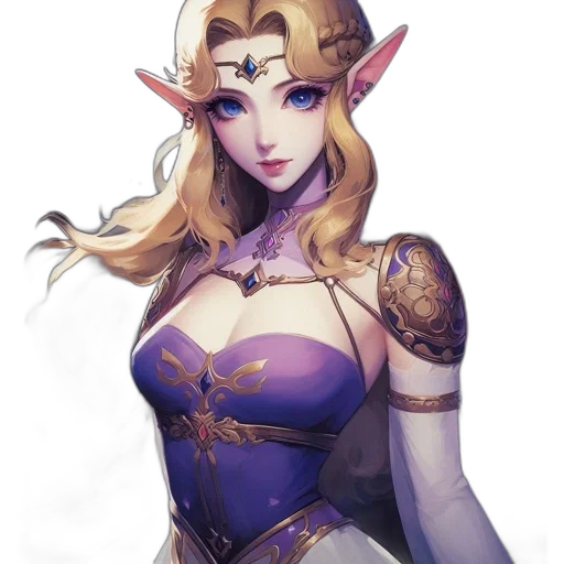 dress, crown, face, staff transparent PNG cut-out