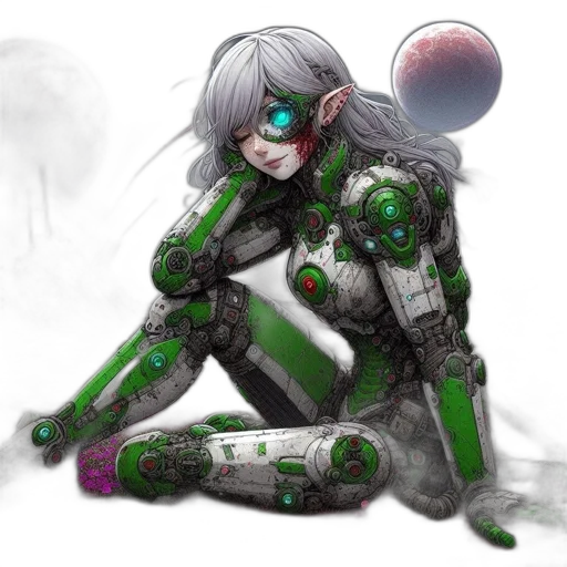 robot, weapon, concept art, cyberpunk transparent PNG cut-out