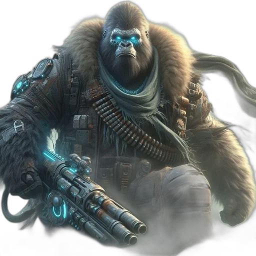 animal, creature, concept art, cyberpunk transparent PNG cut-out