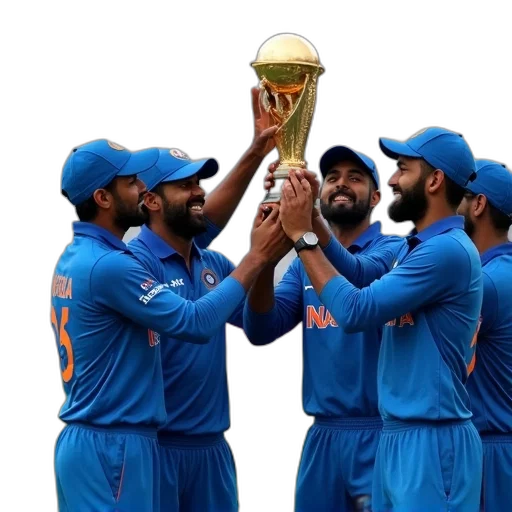 india, players, celebrate, after transparent PNG cut-out