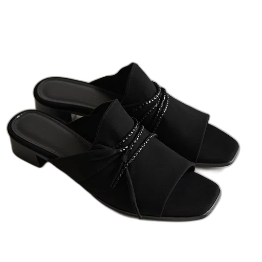 shoes, black, mule, ons transparent PNG cut-out
