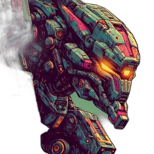 robot, face, mask, weapon transparent PNG cut-out