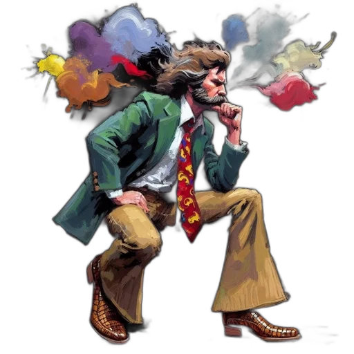 jacket, staff, concept art, comic book art transparent PNG cut-out