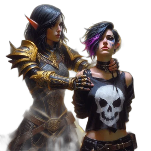 concept art, fantasy art, comic book art, cyberpunk transparent PNG cut-out
