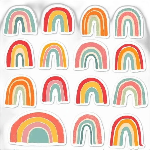 hat, umbrella, colorful, pastel transparent PNG cut-out