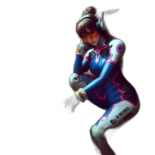 robot, staff, concept art, cyberpunk transparent PNG cut-out