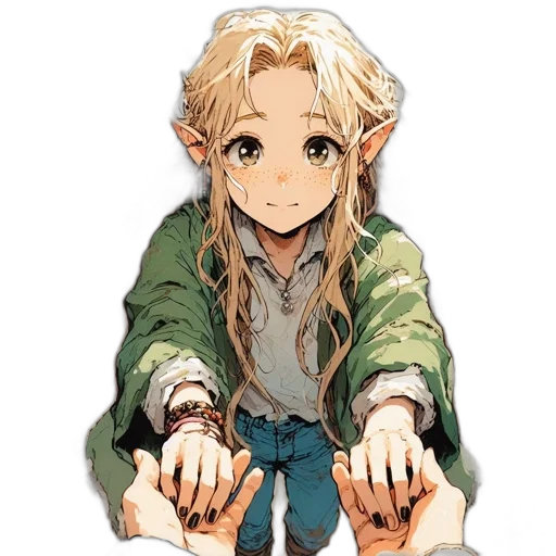 staff, jewelry, hair, face transparent PNG cut-out