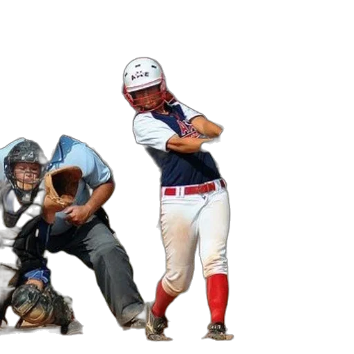softball, player, blue, uniform transparent PNG cut-out