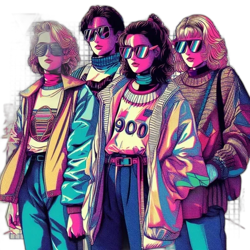 jacket, mask, vaporwave, concept art transparent PNG cut-out