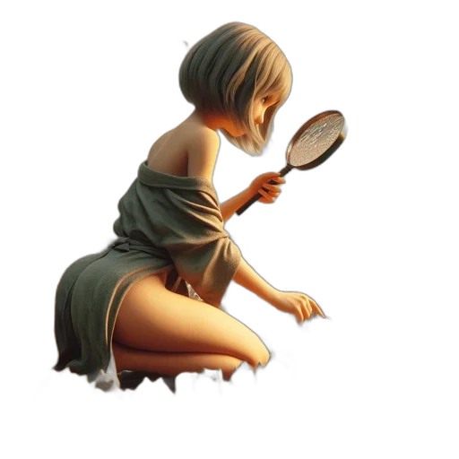 dress, hair, face, staff transparent PNG cut-out