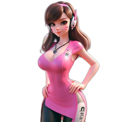 dress, staff, robot, 3d render transparent PNG cut-out