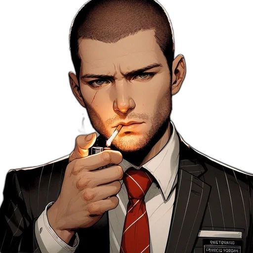 staff, face, jacket, weapon transparent PNG cut-out