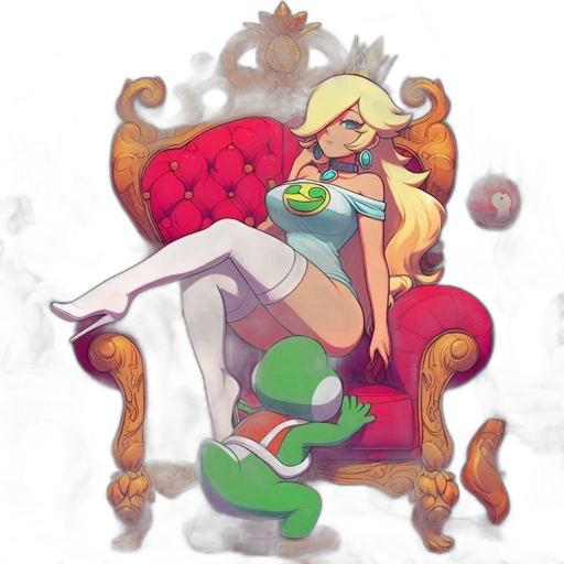 crown, dress, furniture, pixel art transparent PNG cut-out
