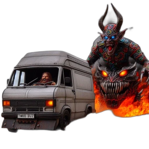 car, concept art, fantasy art, fire transparent PNG cut-out
