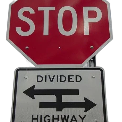 3d render, stop, sign, divided transparent PNG cut-out