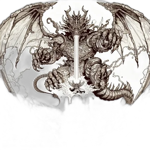 dragon, staff, sword, weapon transparent PNG cut-out