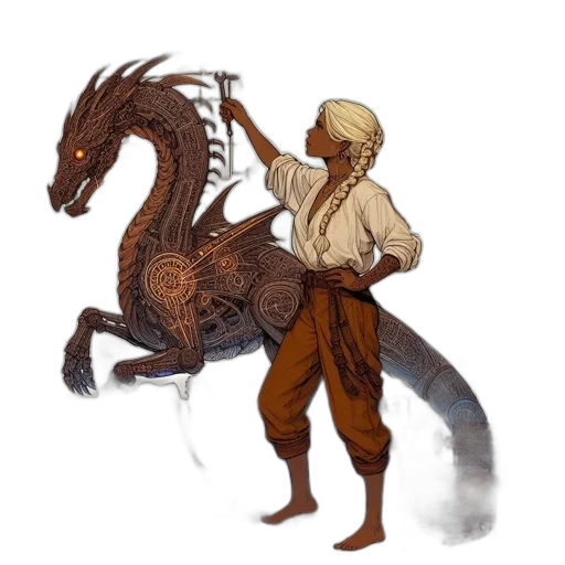 dragon, creature, staff, animal transparent PNG cut-out
